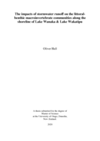 The impacts of stormwater runoff on the littoral-benthic macroinvertebrate communities along the shoreline of Lake Wanaka & Lake Wakatipu