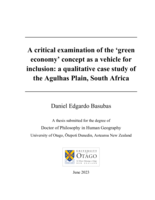 A critical examination of the ‘green economy’ concept as a vehicle for inclusion: a qualitative case study of the Agulhas Plain, South Africa