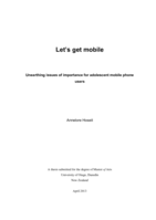 Let’s get mobile:  Unearthing issues of importance for adolescent mobile phone users
