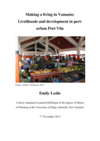 Making a living in Vanuatu: Livelihoods and development in peri-urban Port Vila