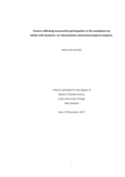 Factors affecting successful participation in the workplace by adults with dyslexia: an interpretative phenomenological analysis