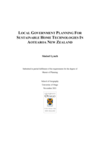 Local Government Planning for Sustainable Home Technologies in Aotearoa New Zealand