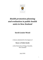 Health promotion planning and evaluation in public health units in New Zealand