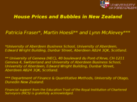 House prices and bubbles in New Zealand