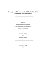 Overhyped and Underresearched: What Explains Risk Perception of Malicious Hazards?