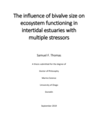 The influence of bivalve size on ecosystem functioning in intertidal estuaries with multiple stressors
