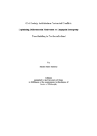 Civil Society Activists in a Protracted Conflict: Explaining Differences in Motivation to Engage in Intergroup Peacebuilding in Northern Ireland