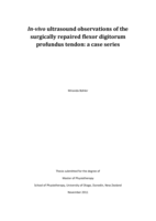 In-vivo ultrasound observations of the surgically repaired flexor digitorum profundus tendon: a case series
