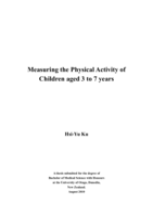 Measuring the Physical Activity of Children aged 3 to 7 years