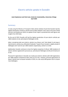 Electric vehicle uptake in Dunedin 2019