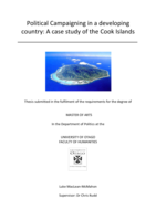 Political Campaigning in a Developing Country: A case study of the Cook Islands