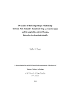 Dynamics of the host-pathogen relationship between New Zealand’s threatened frogs (Leiopelma spp.) and the amphibian chytrid fungus, Batrachochytrium dendrobatidis