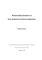 Relationship Dynamics in New Zealand Territorial Authorities