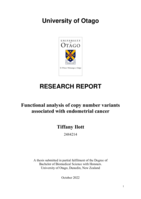 Functional analysis of copy number variants associated with endometrial cancer