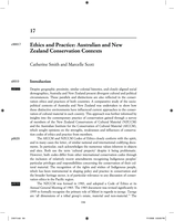 Ethics and practice: Australian and New Zealand conservation contexts