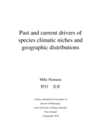 Past and current drivers of species climatic niches and geographic distributions