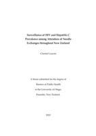 Surveillance of HIV and Hepatitis C among Attendees of Needle Exchanges throughout New Zealand