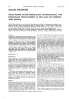 Some family social background, developmental and behavioural characteristics of nine year old children with asthma