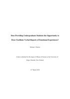Does Providing Undergraduate Students the Opportunity to Draw Facilitate Verbal Reports of Emotional Experiences?