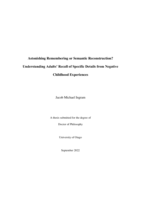 Astonishing remembering or semantic reconstruction? Understanding adults' recall of specific details from negative childhood experiences