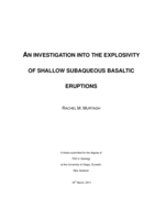 An investigation into the explosivity of shallow subaqueous basaltic eruptions