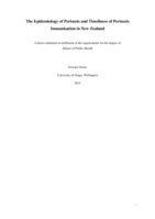 The Epidemiology of Pertussis and Timeliness of Pertussis Immunisation in New Zealand