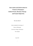 Intervention and (Re)Invention for Women in Menopause: Cultural Norms, Hormone Therapy and Female Subjectivity