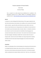 Temporal Language and Temporal Reality