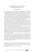 Samuel Richardson of London, Printer: Further Extending the Canon
