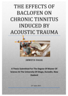 The Effects of Baclofen on Chronic Tinnitus Induced By Acoustic Trauma