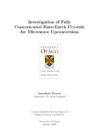 Investigation of Fully Concentrated Rare-Earth Crytals for Microwave Upconversion