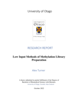 Low Input Methods of Methylation Library Preparation