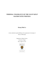 Thermal tolerance of the giant kelp Macrocystis pyrifera