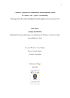 Caregivers’ experiences of Implementing Sleep Positioning Systems for Children with Complex Neurodisability. An Interpretative Descriptive Qualitative Study Using Semi-Structured Interviews