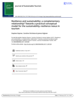 Resilience and sustainability: a complementary relationship? Towards a practical conceptual model for the sustainability–resilience nexus in tourism