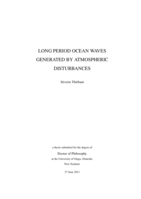 Long period ocean waves generated by atmospheric disturbances
