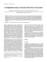 A longitudinal study of enuresis from five to nine years