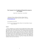 The corporate cost of capital and financial investment inNew Zealand