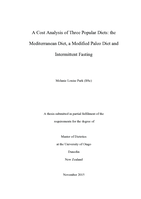 A Cost Analysis of Three Popular Diets: the Mediterranean Diet, a Modified Paleo Diet and Intermittent Fasting