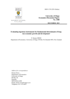 Evaluating ingenious instruments for fundamental determinants of long-run economic growth and development*