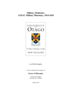 Military Medicines: ANZAC Military Pharmacy, 1914-1918