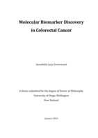 Molecular biomarker discovery in colorectal cancer