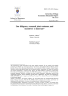 Due diligence, research joint ventures, and incentives to innovate