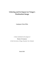 Littering and its impact on Tonga's destination image
