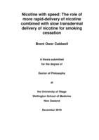 Nicotine with speed: The role of more rapid-delivery of nicotine combined with slow transdermal delivery of nicotine for smoking cessation