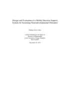 Design and evaluation of a mobile decision support system for screening neurodevelopmental disorders
