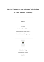 Electrical Conductivity as an Indicator of Milk Spoilage for Use in Biosensor Technology