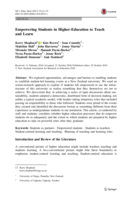 Empowering Students in Higher-Education to Teach and Learn