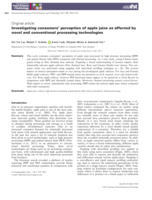 Investigating consumers’ perception of apple juice as affected by novel and conventional processing technologies