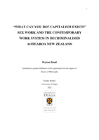 "What can you do? Capitalism exists" Sex work and the contemporary work system in Aotearoa New Zealand